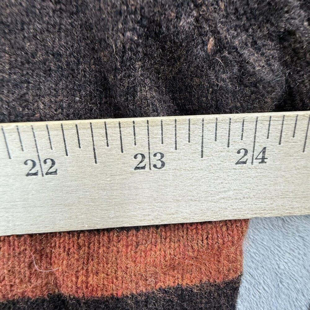 Jos A Bank Sweater Mens Large Brown V Neck Lambswool Striped Knit Pullover New - Picture 11 of 14